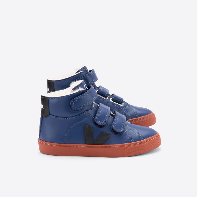 Tenis Veja Niños Outlet - Esplar Mid Zapatillas Azules Cuero ES1506533